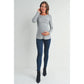 Ribbed Long Sleeve Maternity Nursing Shirt Top