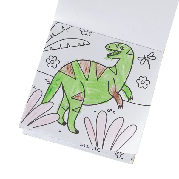 Carry Along! Coloring Book and Crayon Set - Dinoland - Set of 9 Crayons