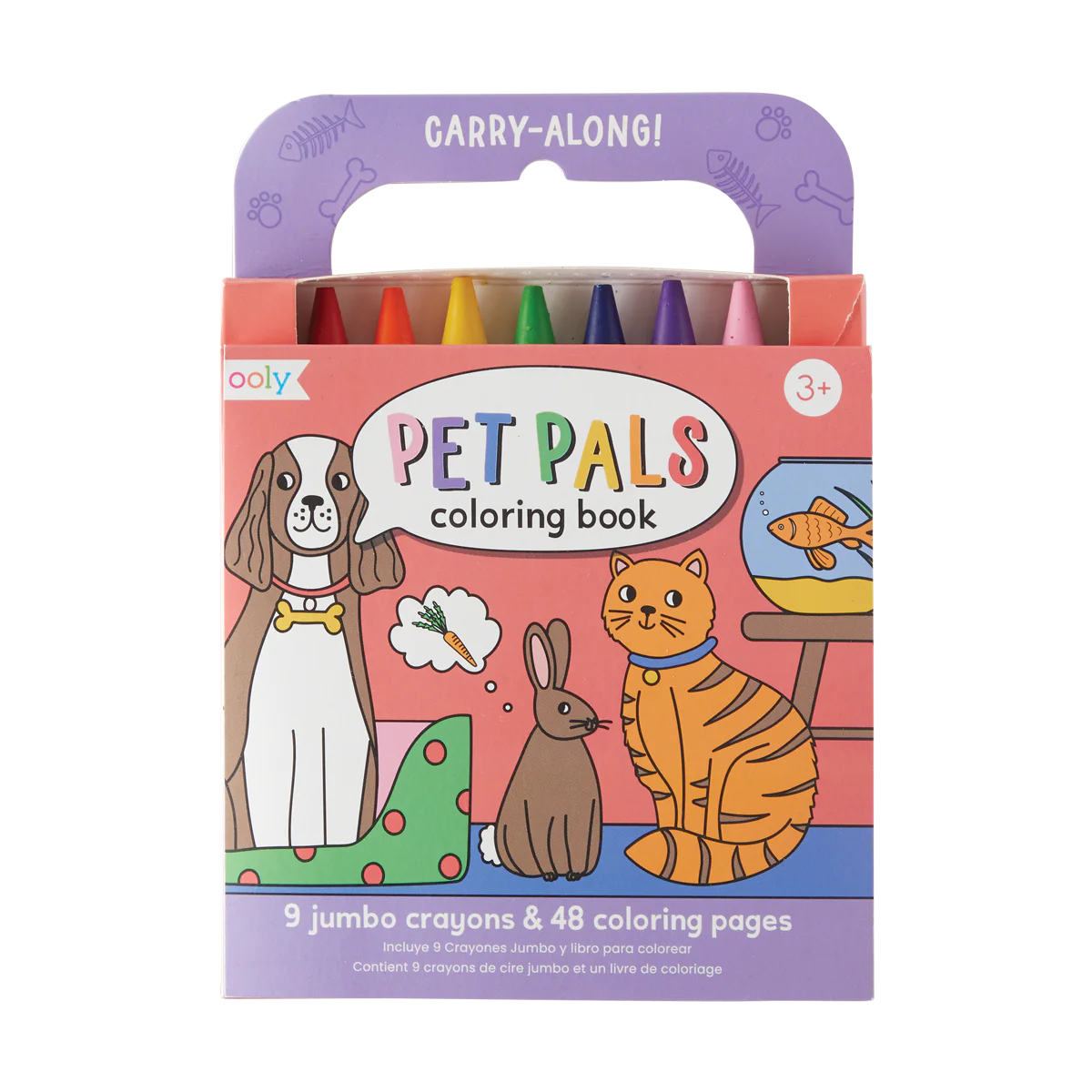 Carry Along! Coloring Book and Crayon Set - Pet Pals - Set of 9 Crayons