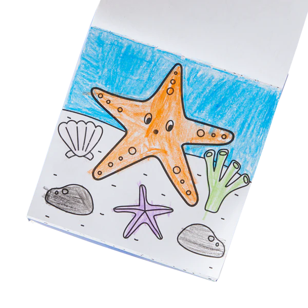 Carry Along! Coloring Book and Crayon Set - Sea Life - Set of 9 Crayons