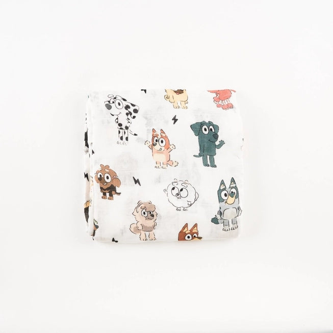 Blue Dog & Friends Muslin Blanket