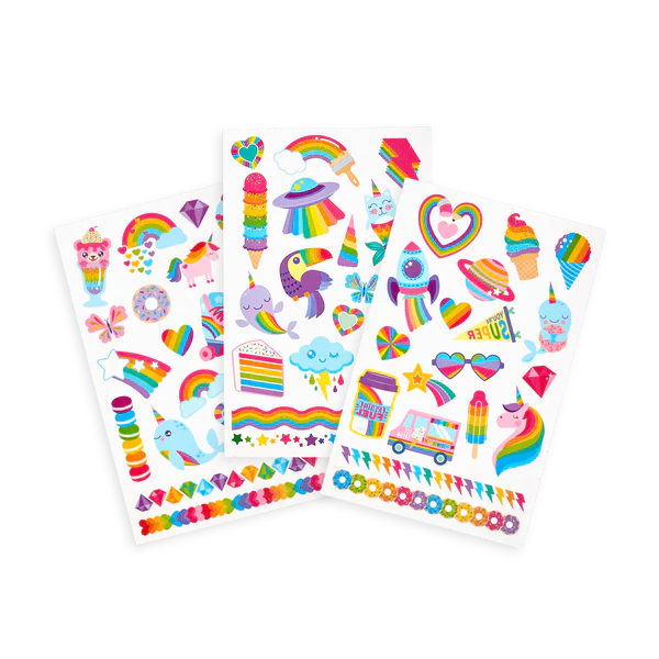 Tattoo-Palooza Temporary Tattoos - Over the Rainbow - 3 Sheets