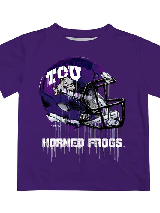 Tcu Horned Frogs Original Dripping Football Helmet T-Shirt