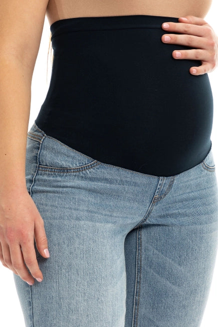 Maternity 28" High Rise Dad Jean w/ Bellyband in Flora