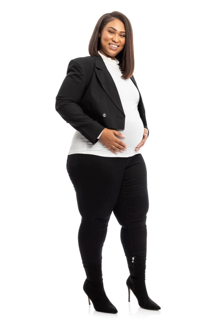 Plus Maternity 28" Butter Skinny w/ Bellyband in Black