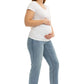 Maternity 28" High Rise Dad Jean w/ Bellyband in Flora