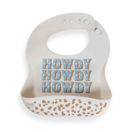 Silicone Bib Howdy Partner Blue