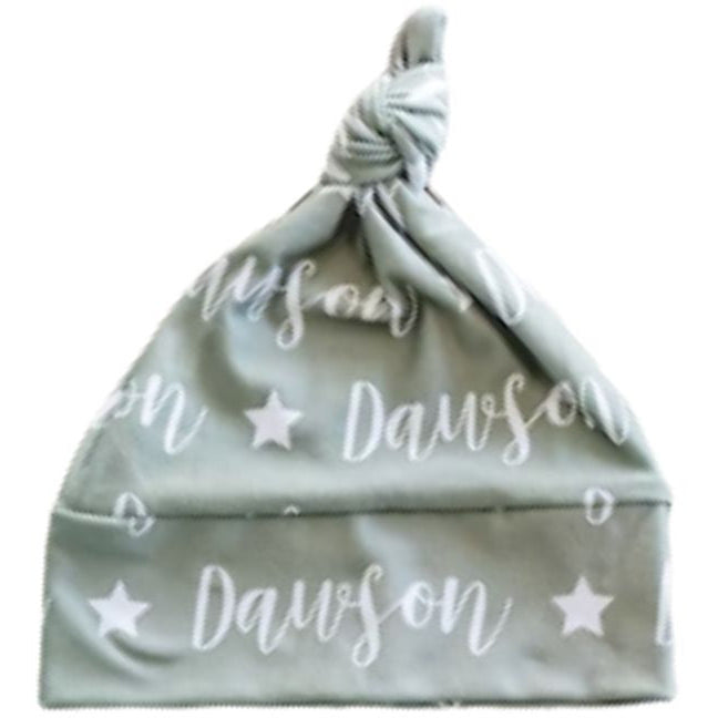 Sugar + Maple Personalized Knotted Baby Hat | Star Icon Repeating Name