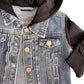 Hooded Denim Jacket - Black