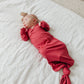 Berry Rib Knit Newborn Knotted Gown