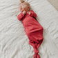 Berry Rib Knit Newborn Knotted Gown