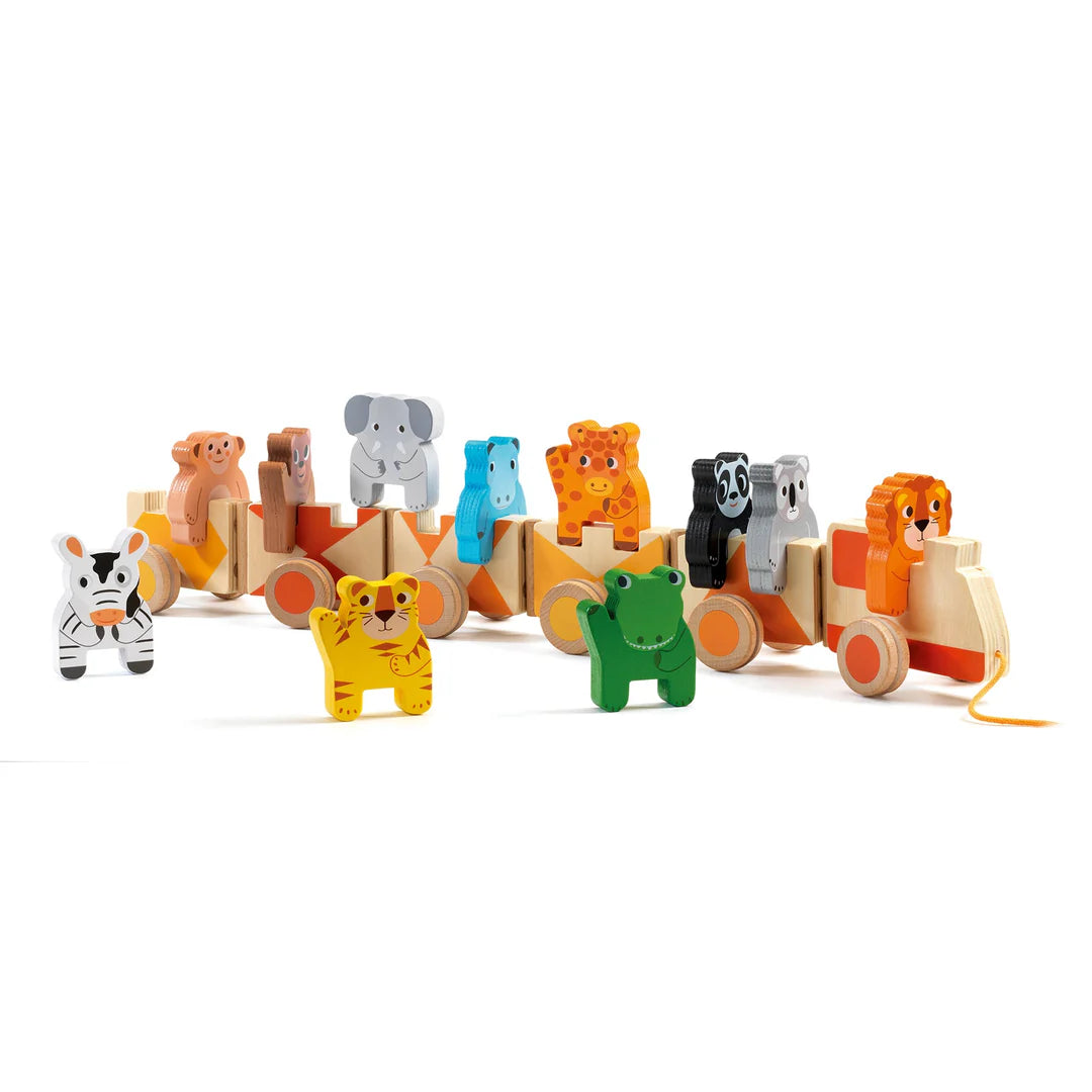 Trainimo Jungle Wooden Pull-Along Activity Toy