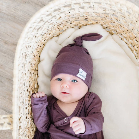 Plum Newborn Knotted Gown