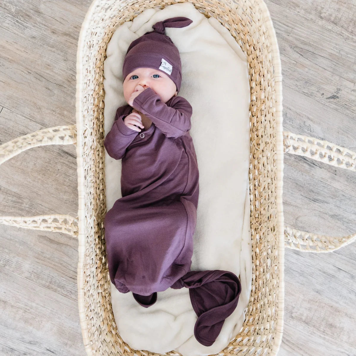 Plum Newborn Knotted Gown