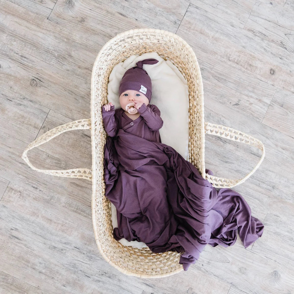 Plum Newborn Knotted Gown