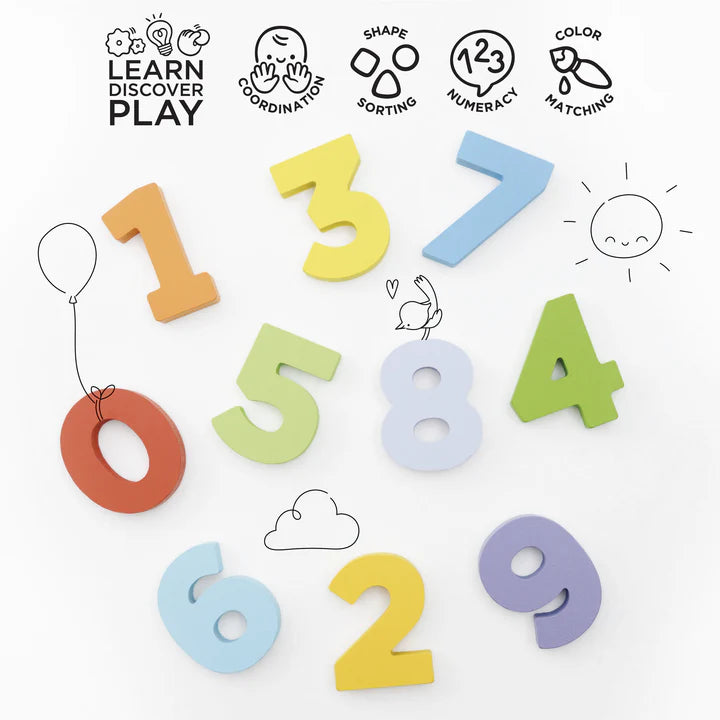 Counting Wooden Numbers Shape Sorter