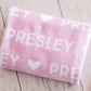 Sugar + Maple Plush Minky Fleece Personalized Blanket | Heart Icon Repeating Name