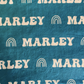 Sugar + Maple Plush Minky Fleece Personalized Blanket | Rainbow Icon Repeating Name