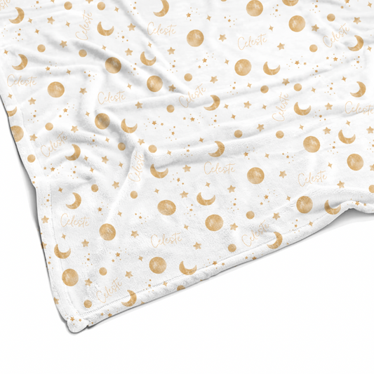 Sugar + Maple Plush Minky Fleece Personalized Blanket | Among the Stars