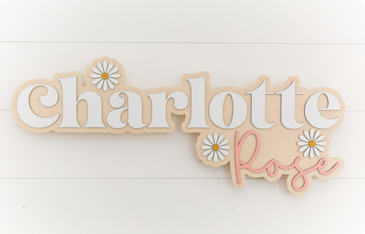 Sugar + Maple Personalized Bubble Wood Sign | Daisy