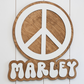 Sugar + Maple Round Personalized Name Sign | Peace Cutout