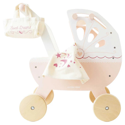 Retro Wooden Doll Pram