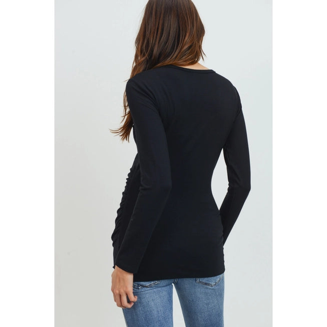 Maternity Modal Jersey Round Neck Long Sleeve Top