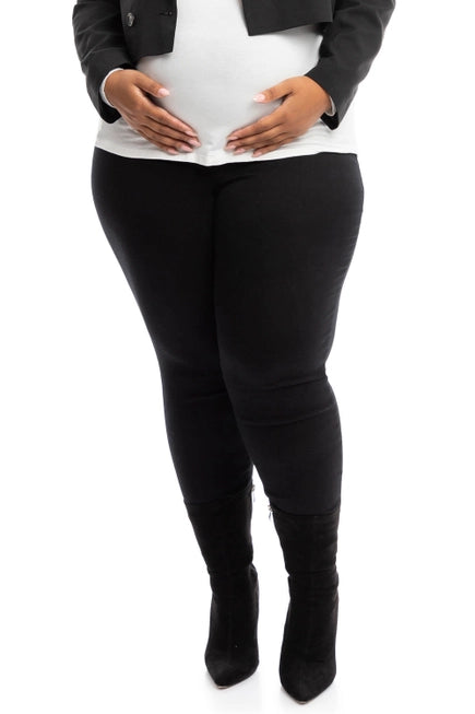 Plus Maternity 28" Butter Skinny w/ Bellyband in Black