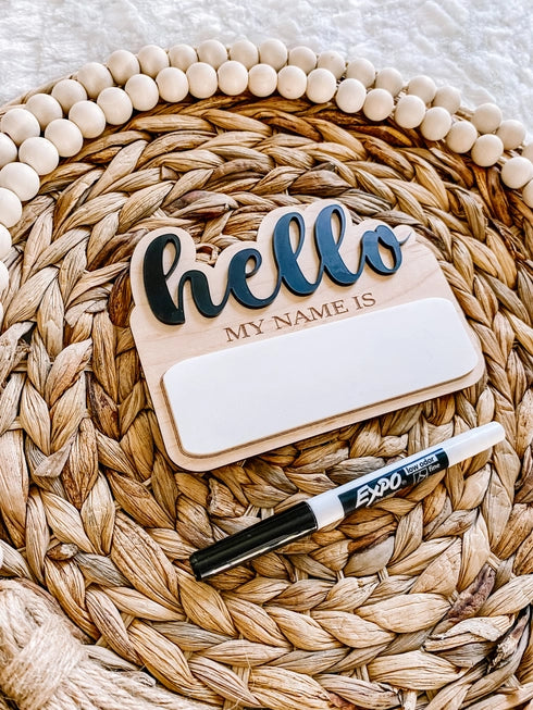 Hello My Name Is - Dry Erase Birth Announcement Sign