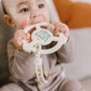 Silicone Teether Ring with Detachable Clip Love Bug