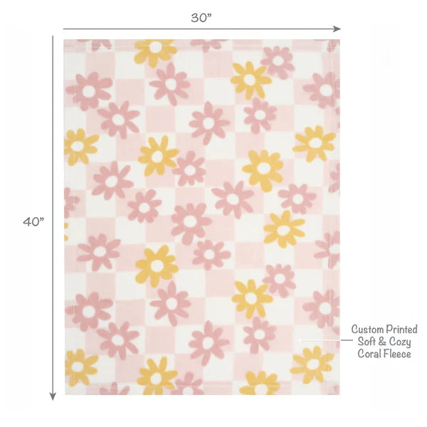 Daisy Dreams Soft & Cozy Luxury Fleece Checkered Baby Blanket