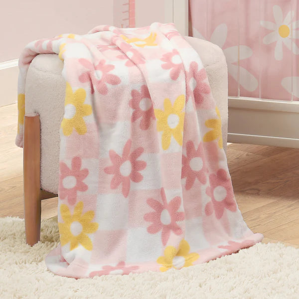 Daisy Dreams Soft & Cozy Luxury Fleece Checkered Baby Blanket