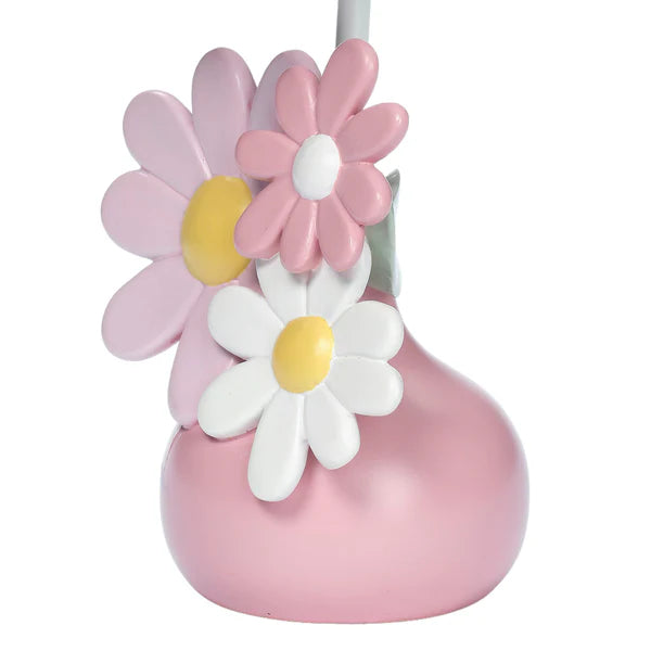 Daisy Dreams Hand-Painted Pink Floral Lamp w/ Shade and LED Bulb