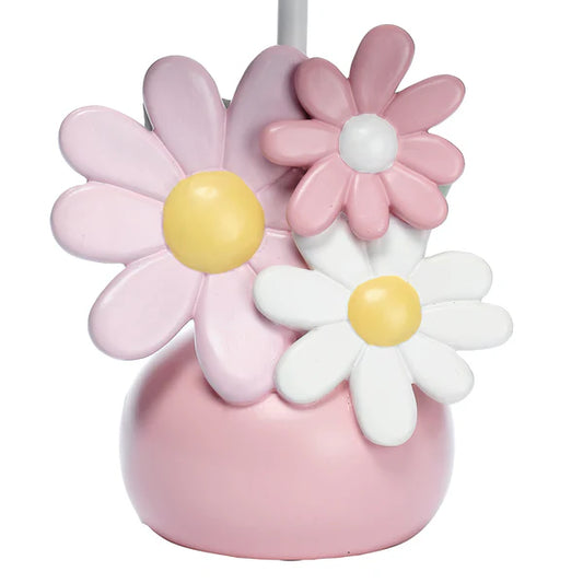 Daisy Dreams Hand-Painted Pink Floral Lamp w/ Shade and LED Bulb