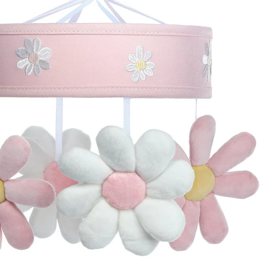 Daisy Dreams Pink/White Musical Baby Crib Mobile Soother Toy