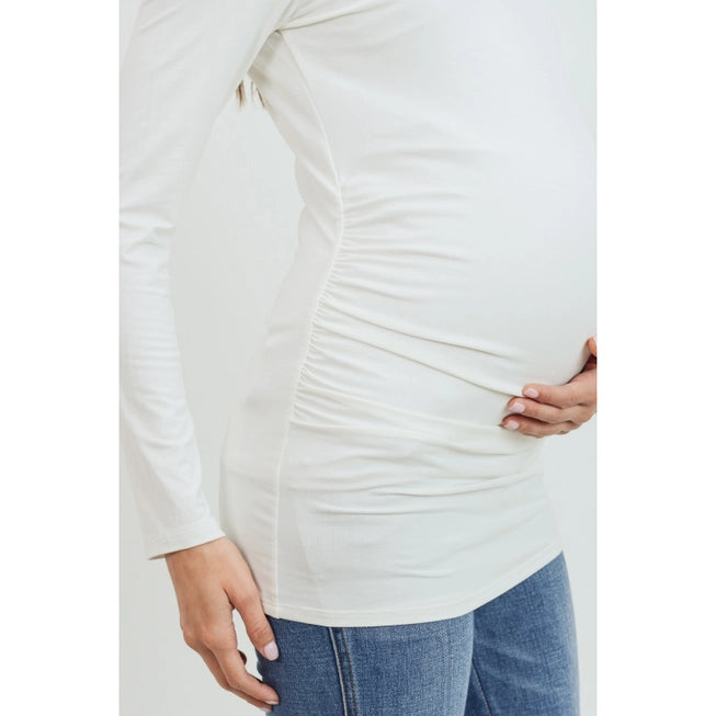 Maternity Modal Jersey Round Neck Long Sleeve Top