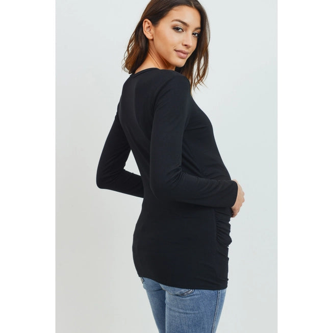 Maternity Modal Jersey Round Neck Long Sleeve Top