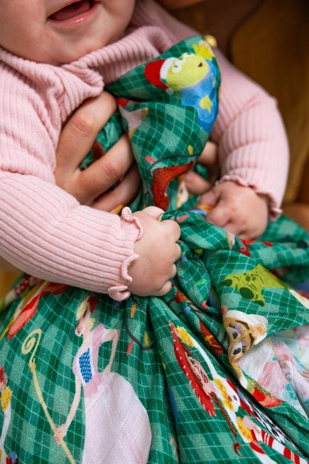 Toy Box Christmas Muslin Blanket