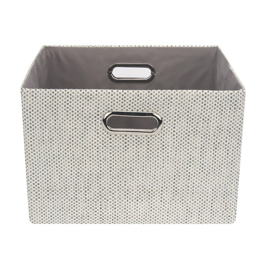 Gray Foldable/Collapsible Storage Bin/Basket Organizer with Handles