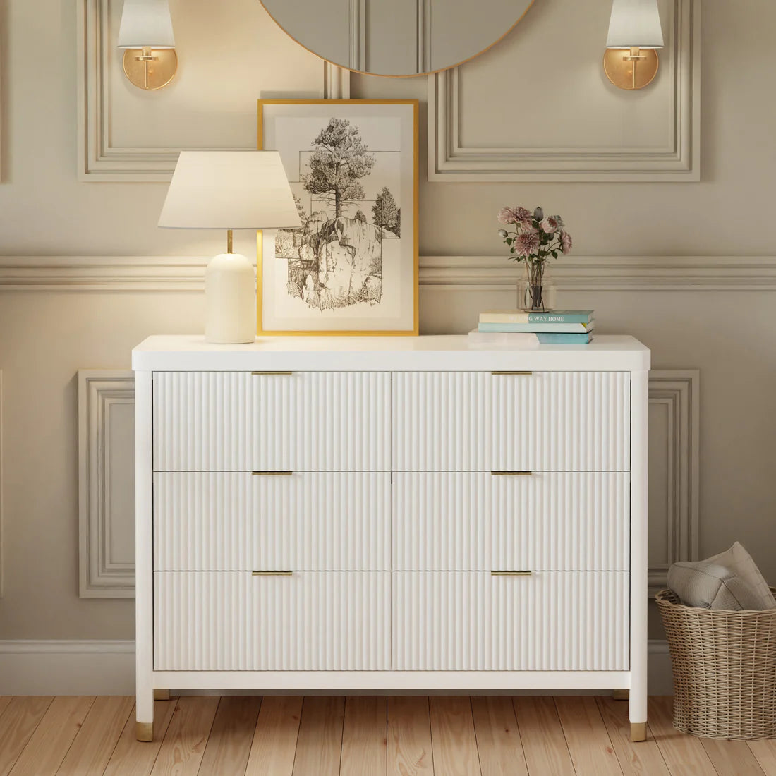 Brimsley Tambour 6-Drawer Assembled Dresser