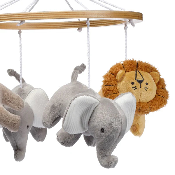 Jungle Adventure Elephant/Lion Musical Baby Crib Mobile Soother Toy