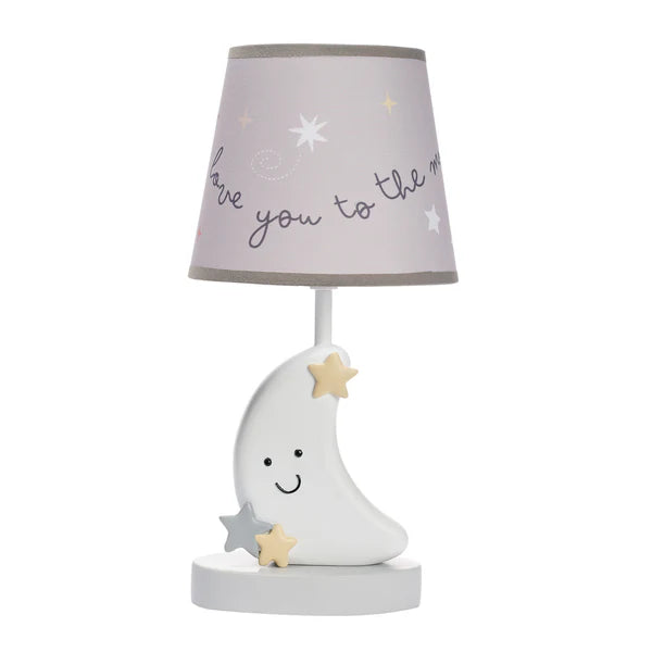 Little Star Celestial Moon Nursery Lamp with Shade and Bulb