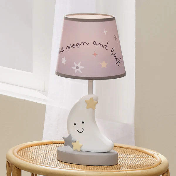 Little Star Celestial Moon Nursery Lamp with Shade and Bulb