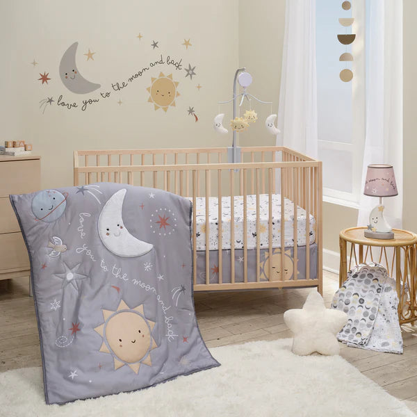 Little Star Celestial Moon Nursery Lamp with Shade and Bulb