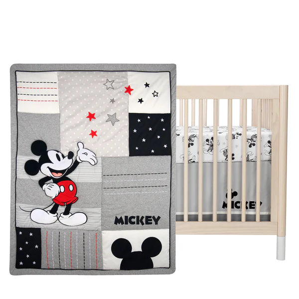 Disney Baby Magical Mickey Mouse 3-Piece Crib Bedding Set - Gray