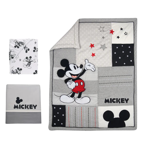 Disney Baby Magical Mickey Mouse 3-Piece Crib Bedding Set - Gray