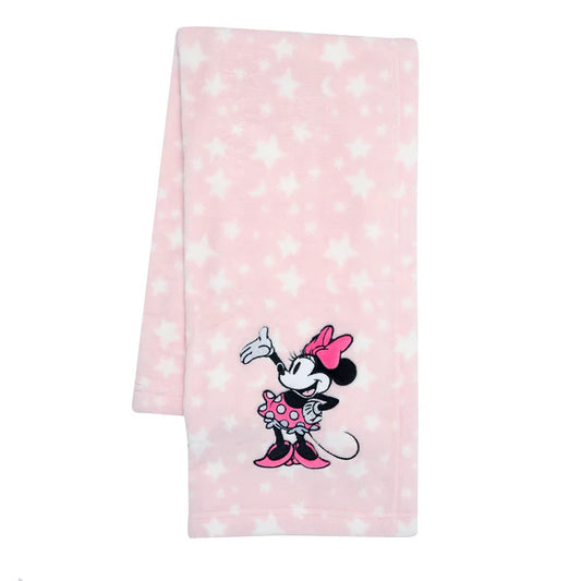 Disney Baby Minnie Mouse Stars Pink Soft Fleece Baby Blanket