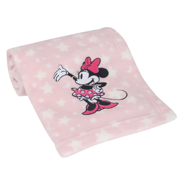 Disney Baby Minnie Mouse Stars Pink Soft Fleece Baby Blanket