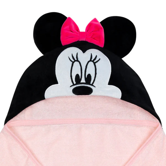 Disney Baby Minnie Mouse Pink Cotton Hooded Baby Bath Towel