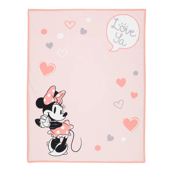 Disney Baby MINNIE MOUSE Picture Perfect Pink Faux Shearling Baby Blanket